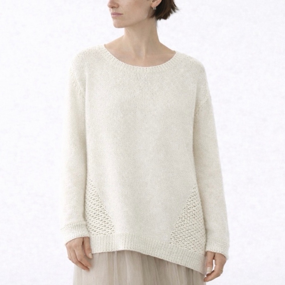 Sisley Alpaca Wool Asymmetrical Cream Sweater | XS | NWOT